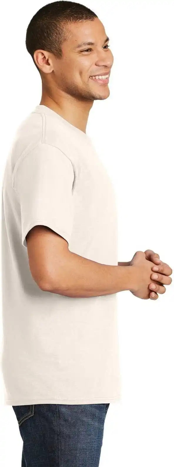 Hanes 5180 Beefy t 100% Cotton Shirt Natural