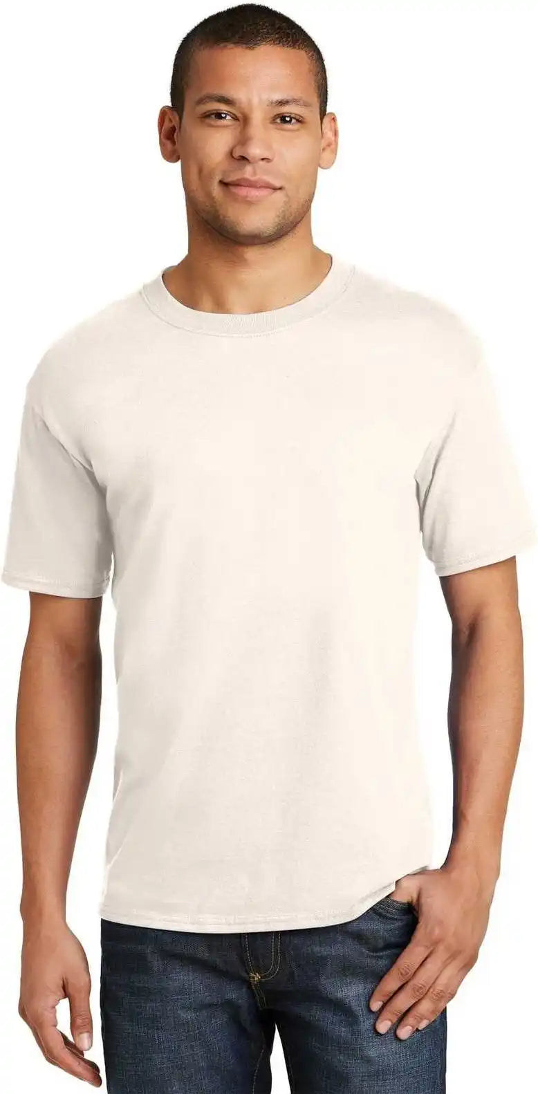 Hanes 5180 Beefy-t 100% Cotton T-shirt - Natural