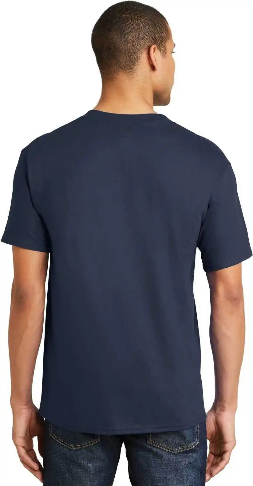 Hanes 5180 Beefy t 100% Cotton Shirt Navy