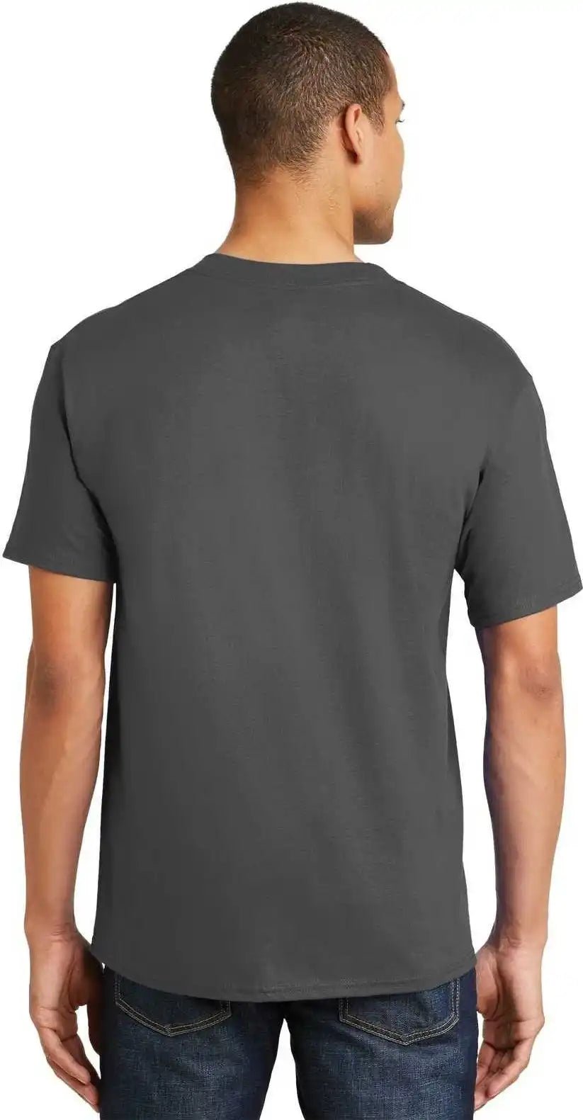 Hanes 5180 Beefy t 100% Cotton Shirt Smoke Gray