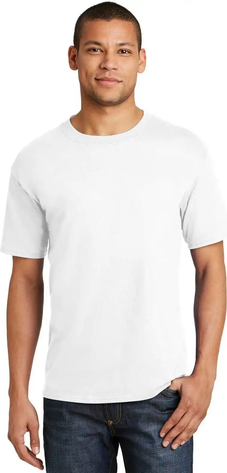 Hanes 5180 Beefy t 100% Cotton Shirt White
