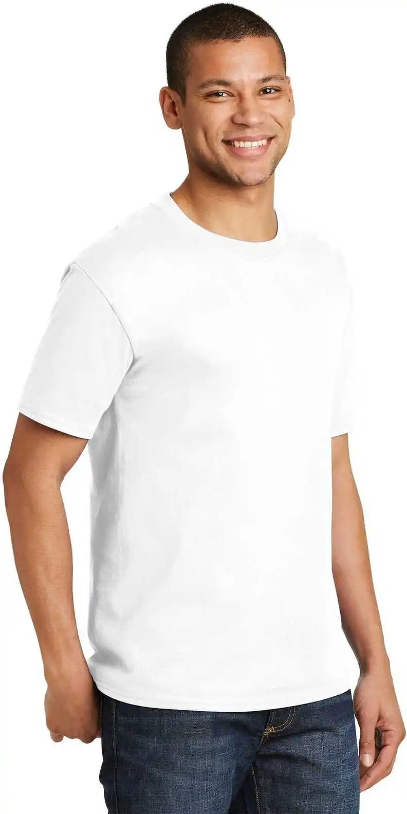 Hanes 5180 Beefy t 100% Cotton Shirt White