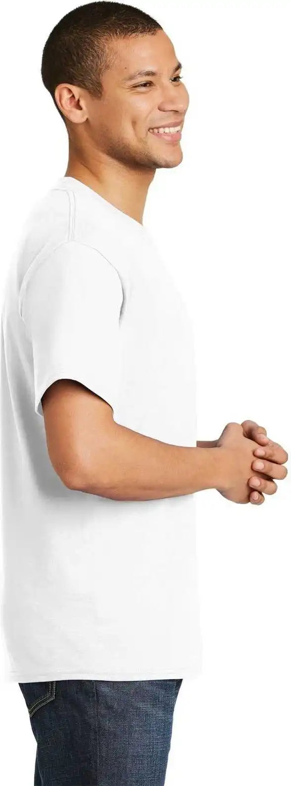 Hanes 5180 Beefy t 100% Cotton Shirt White