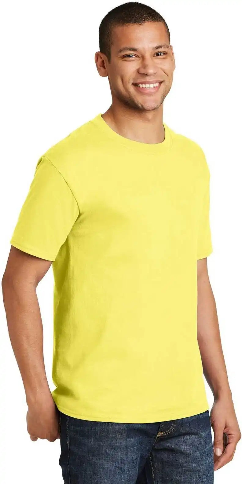 Hanes 5180 Beefy t 100% Cotton Shirt Yellow