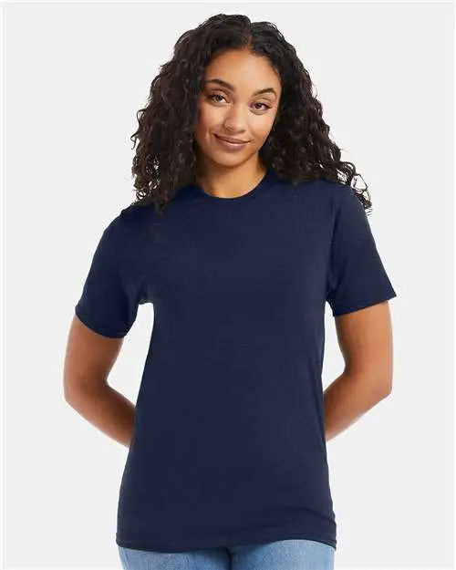 Hanes 5180 Beefy-t® T-shirt - Heather Navy