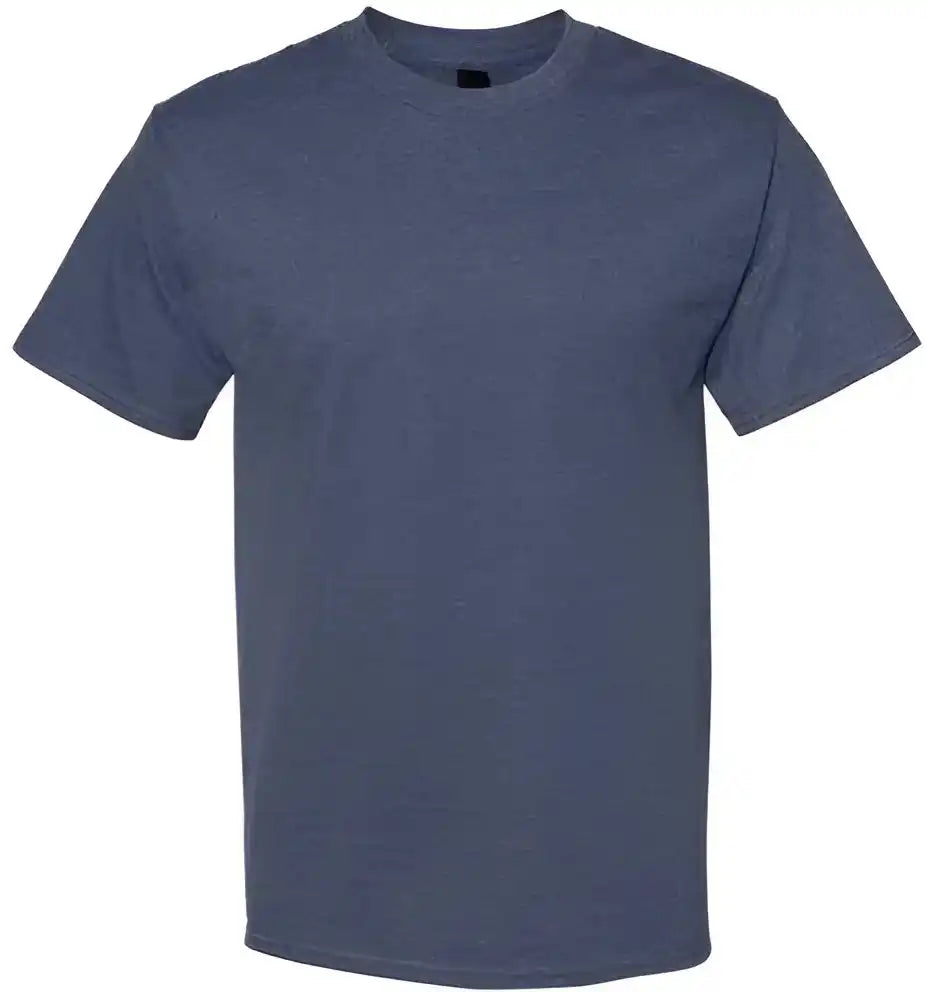 Hanes 5180 Beefy t Short Sleeve Shirt Heather Navy