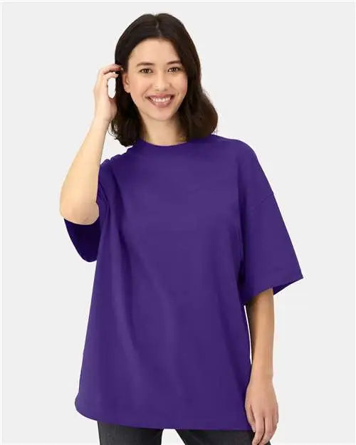 Hanes 5180r Beefy-t® Retro Street T-shirt - Athletic Purple - s