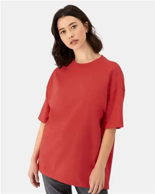 Hanes 5180r Beefy-t® Retro Street T-shirt - Poppy Red - s
