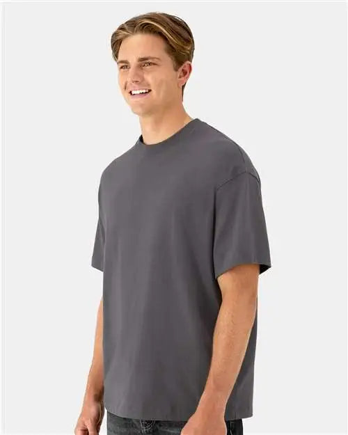 Hanes 5180r Beefy-t® Retro Street T-shirt - Smoke Grey