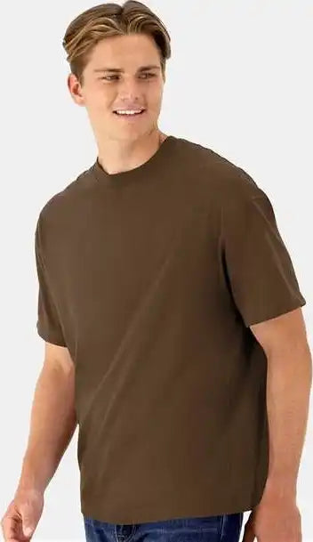 Hanes 5180r Beefy-t Retro Street T-shirt - Army Brown
