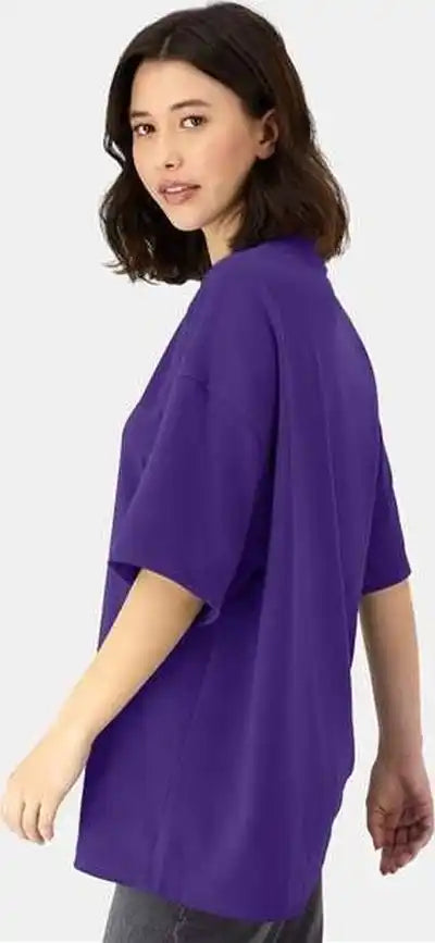 Hanes 5180r Beefy-t Retro Street T-shirt - Athletic Purple