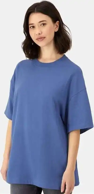 Hanes 5180r Beefy t Retro Street Shirt Denim Blue