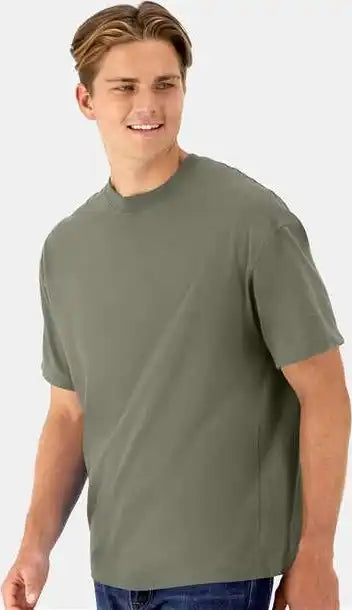 Hanes 5180r Beefy t Retro Street Shirt Fatigue Green