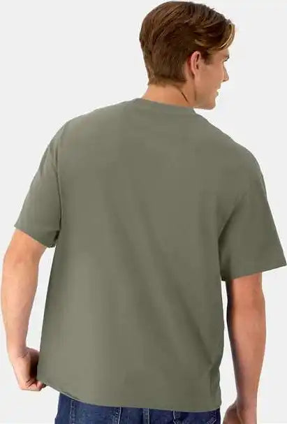 Hanes 5180r Beefy t Retro Street Shirt Fatigue Green