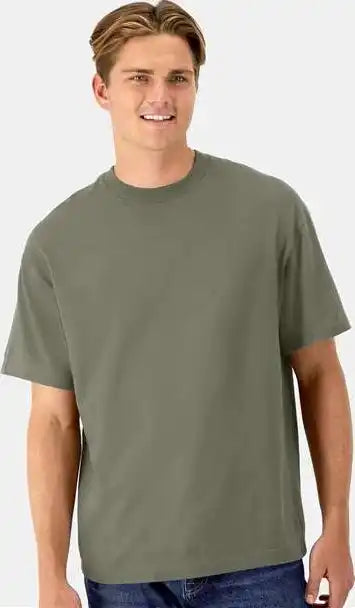 Hanes 5180r Beefy t Retro Street Shirt Fatigue Green