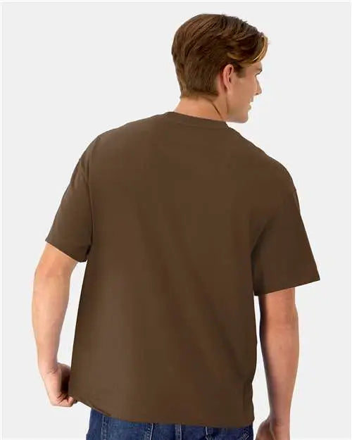 Hanes 5180r Beefy-tâ Retro Street T-shirt - Army Brown