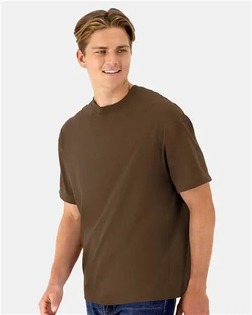 Hanes 5180r Beefy-tâ Retro Street T-shirt - Army Brown