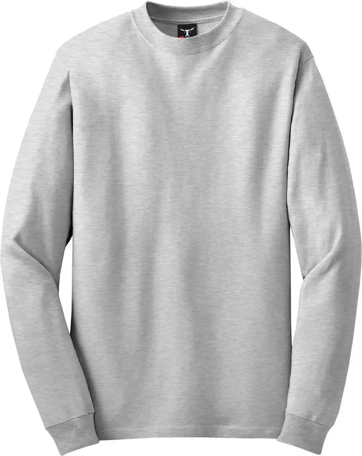 Hanes 5186 Beefy t 100% Cotton Long Sleeve Shirt Ash