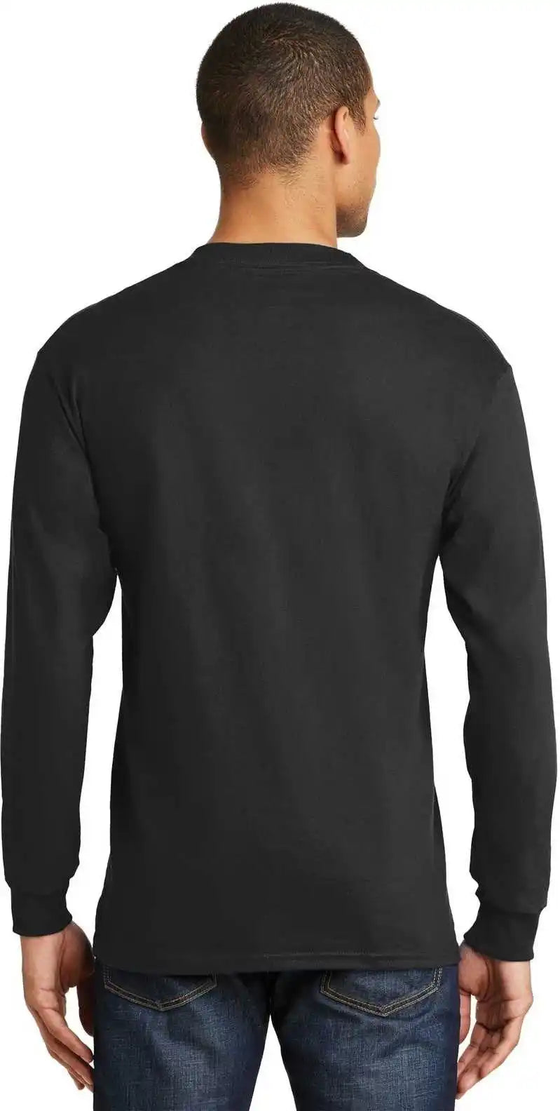 Hanes 5186 Beefy t 100% Cotton Long Sleeve Shirt Black
