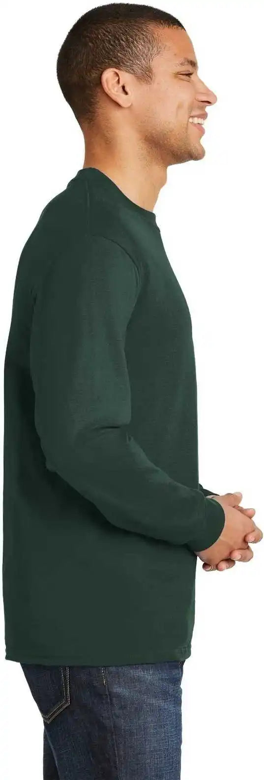 Hanes 5186 Beefy t 100% Cotton Long Sleeve Shirt Deep Forest