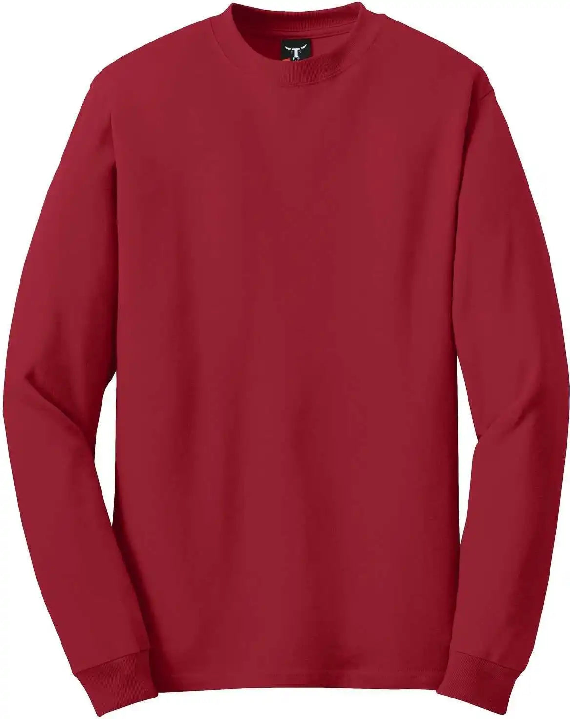 Hanes 5186 Beefy t 100% Cotton Long Sleeve Shirt Deep Red