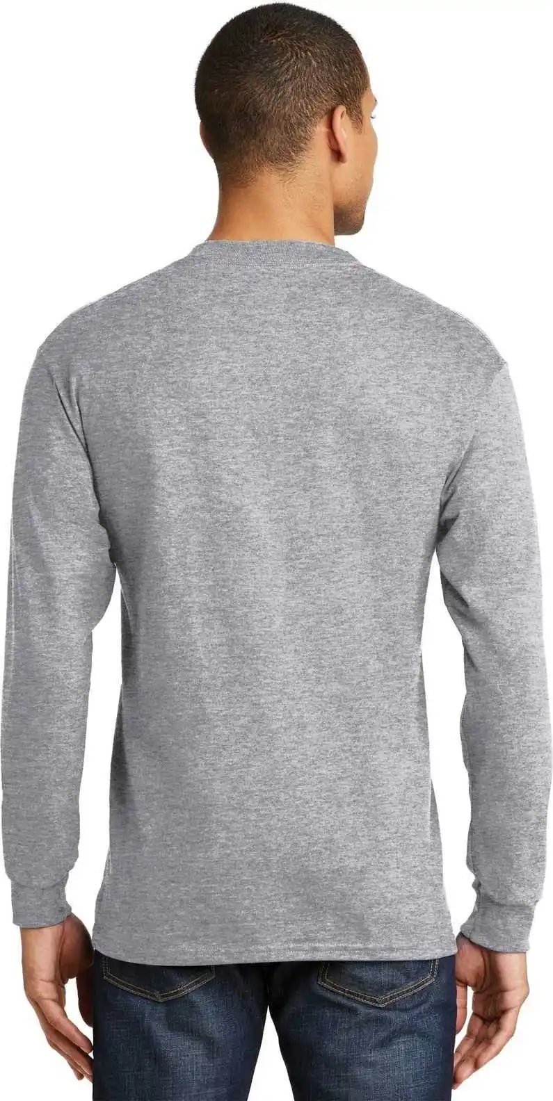 Hanes 5186 Beefy t 100% Cotton Long Sleeve Shirt Light Steel