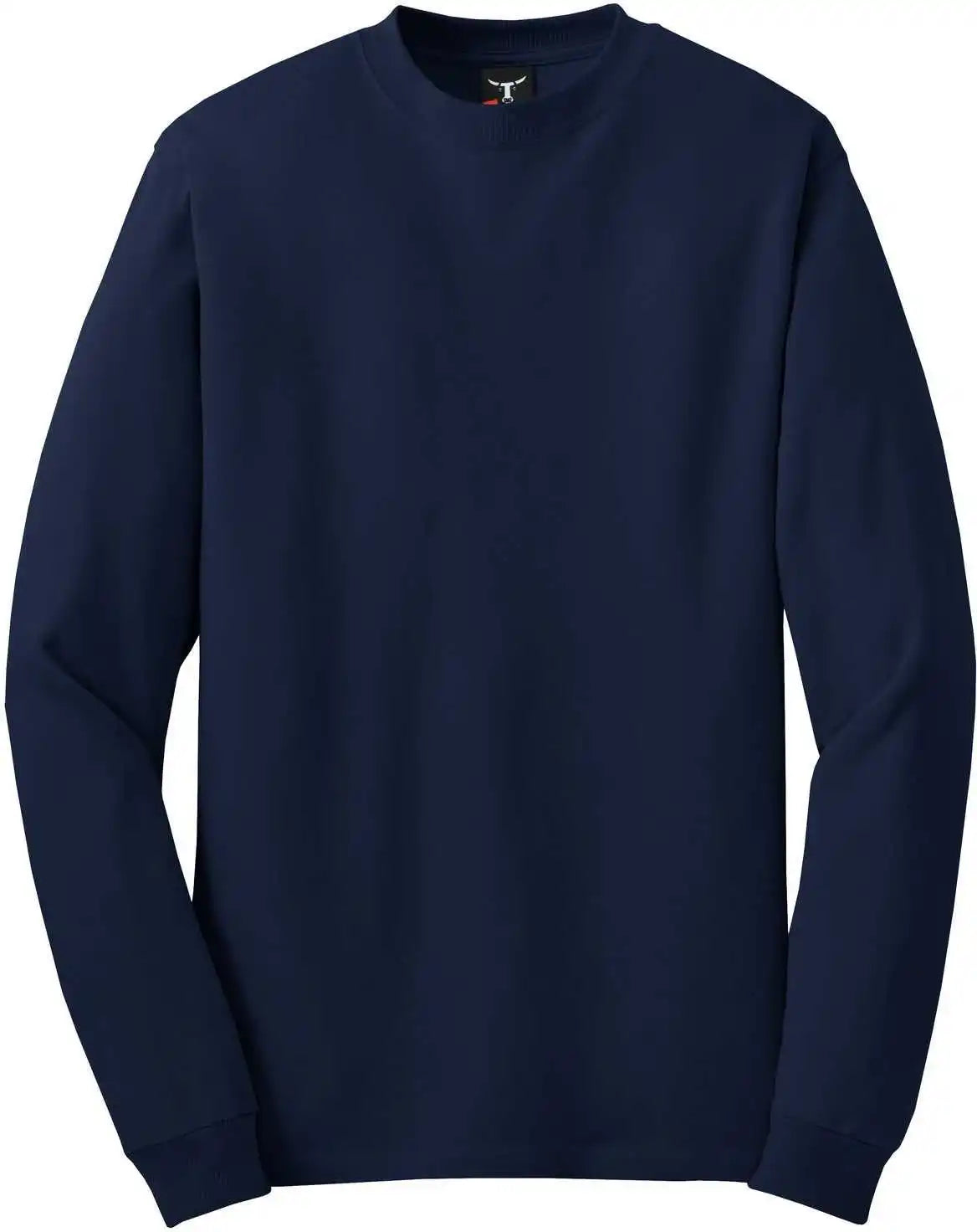 Hanes 5186 Beefy t 100% Cotton Long Sleeve Shirt Navy
