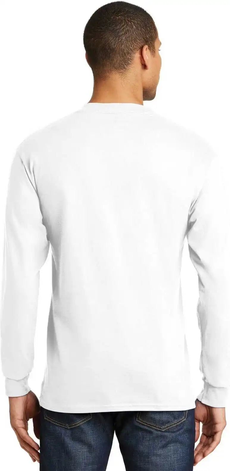 Hanes 5186 Beefy t 100% Cotton Long Sleeve Shirt White
