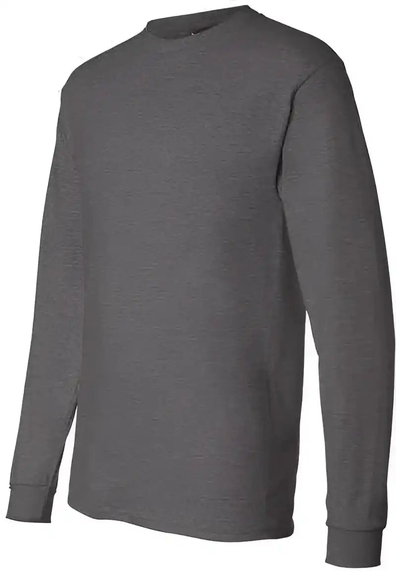 Hanes 5186 Beefy-t Long Sleeve T-shirt - Charcoal Heather