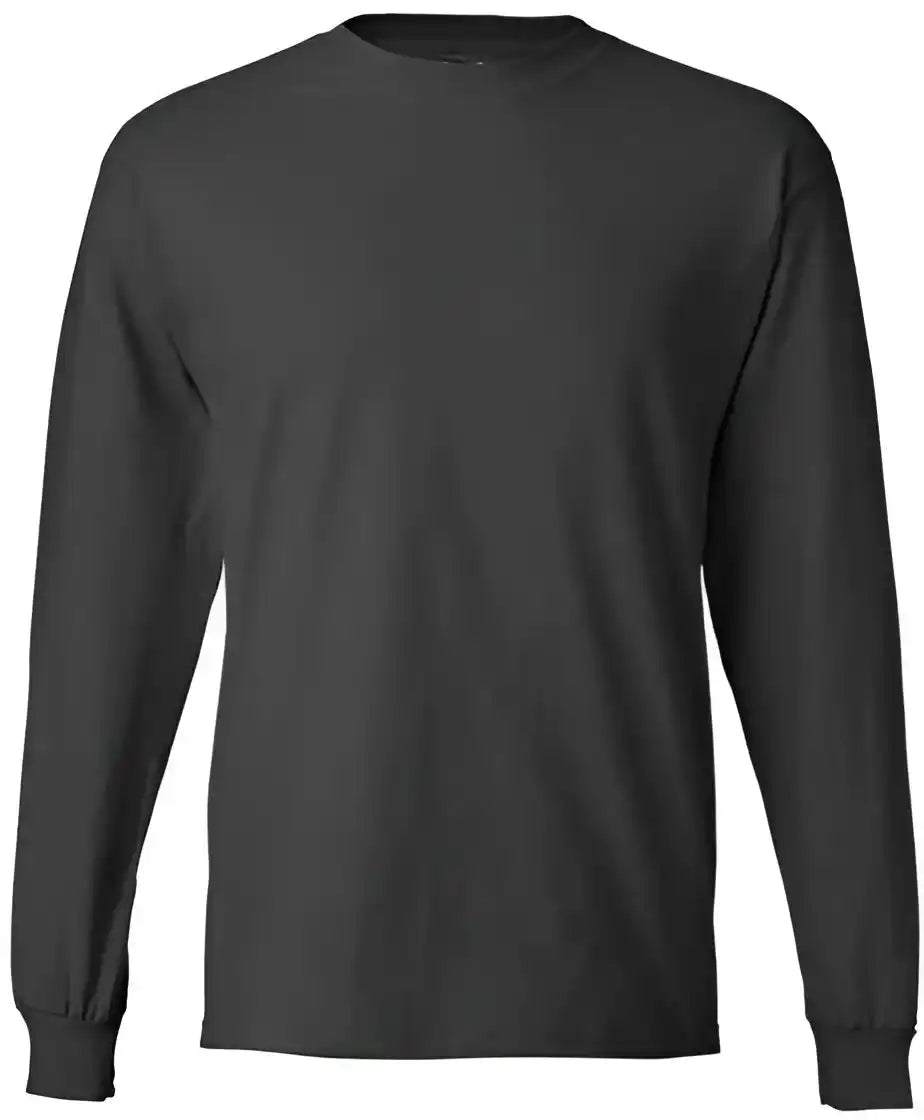 Hanes 5186 Beefy t Long Sleeve Shirt Smoke Grey