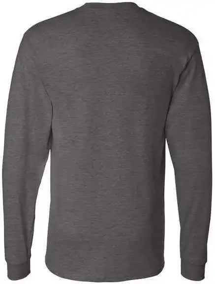 Hanes 5186 Beefy t Long Sleeve Shirt Charcoal Heather