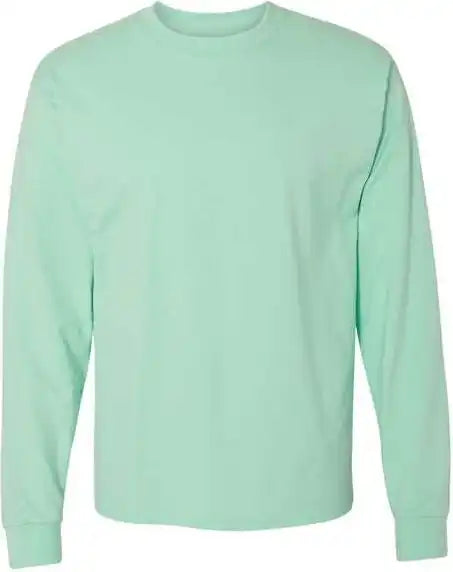 Hanes 5186 Beefy t Long Sleeve Shirt Clean Mint