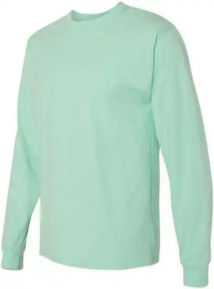 Hanes 5186 Beefy t Long Sleeve Shirt Clean Mint