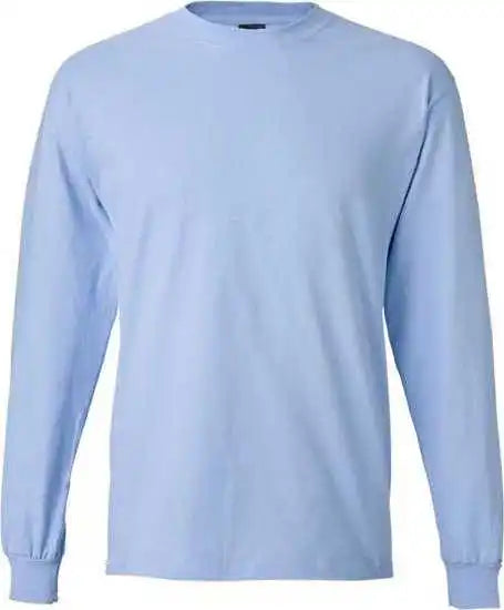 Hanes 5186 Beefy t Long Sleeve Shirt Light Blue