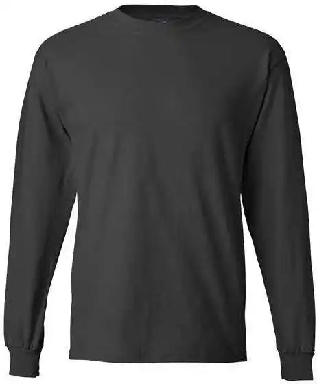 Hanes 5186 Beefy t Long Sleeve Shirt Smoke Grey