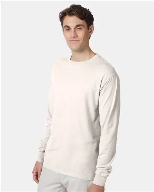 Hanes 5186 Beefy-t® Long Sleeve T-shirt - Natural