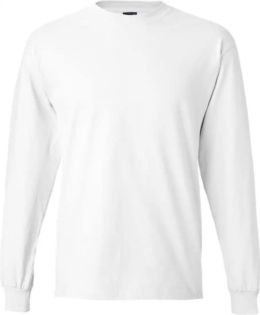Hanes 5186 Beefy-t® Long Sleeve T-shirt - White - s