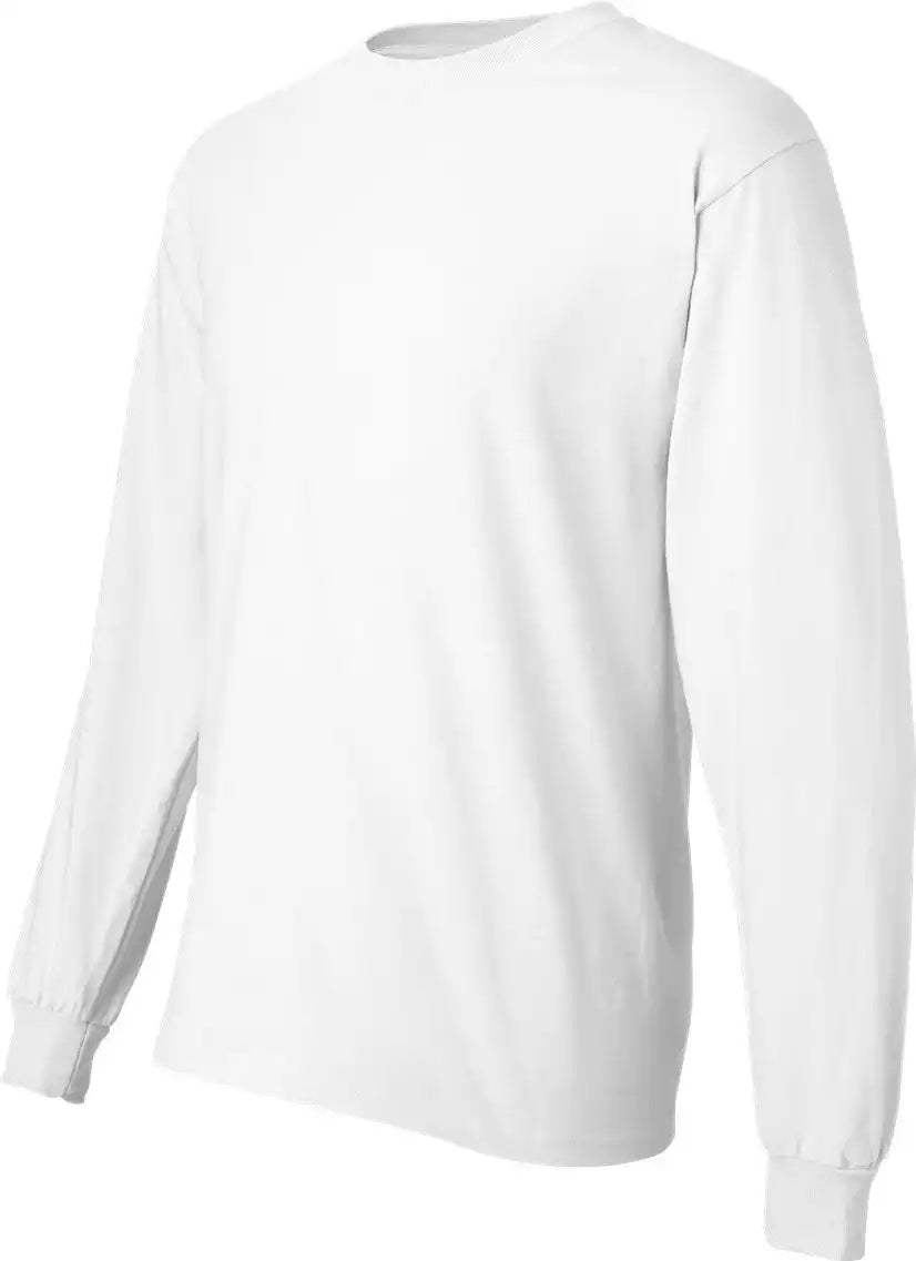 Hanes 5186 Beefy-t® Long Sleeve T-shirt - White - s