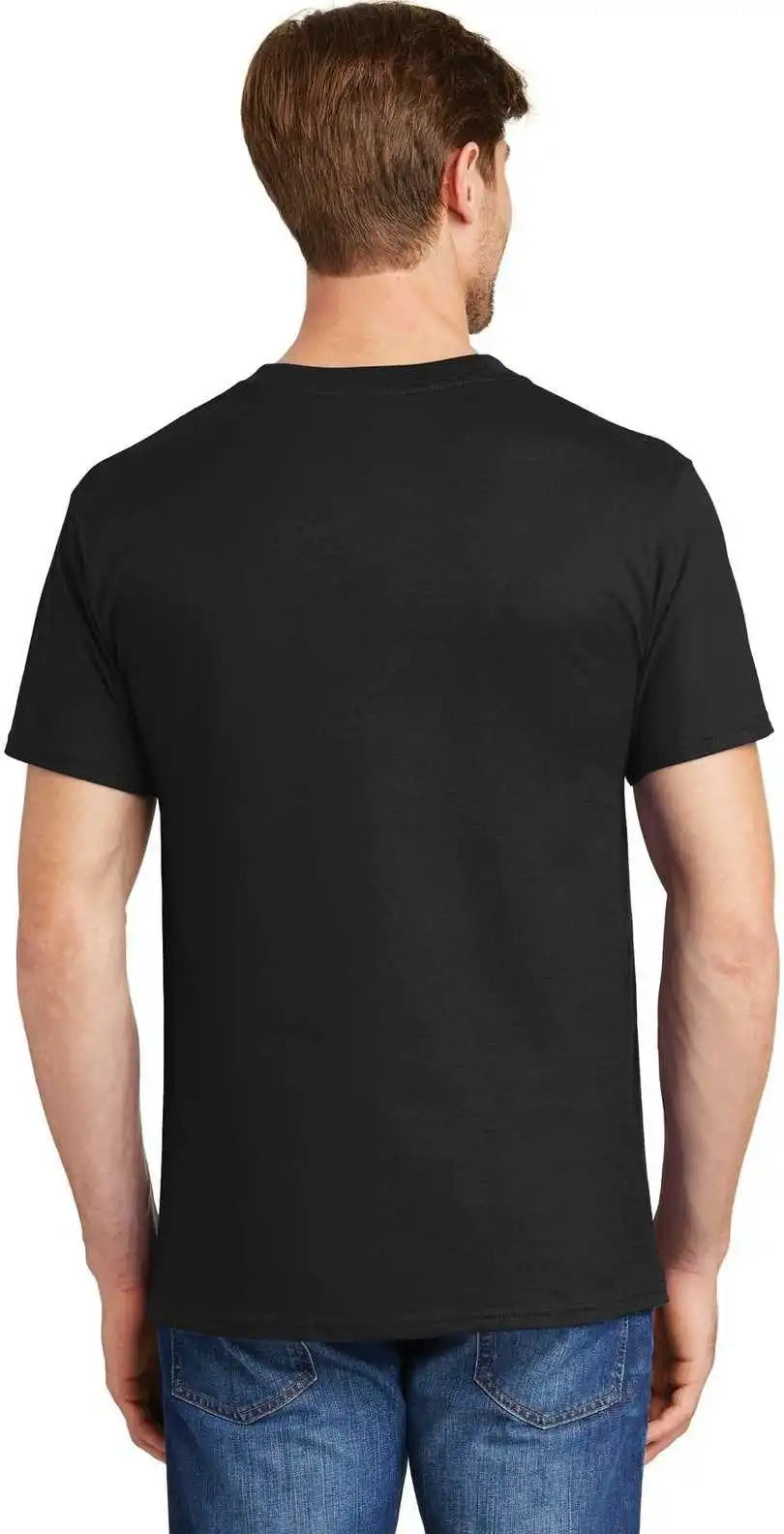 Hanes 5190 Beefy t 100% Cotton Shirt with Pocket Black