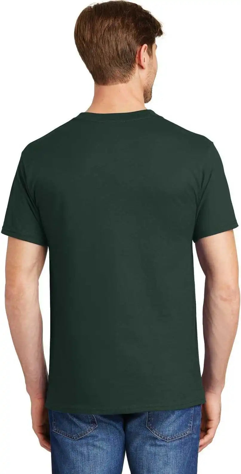 Hanes 5190 Beefy t 100% Cotton Shirt with Pocket Deep Forest
