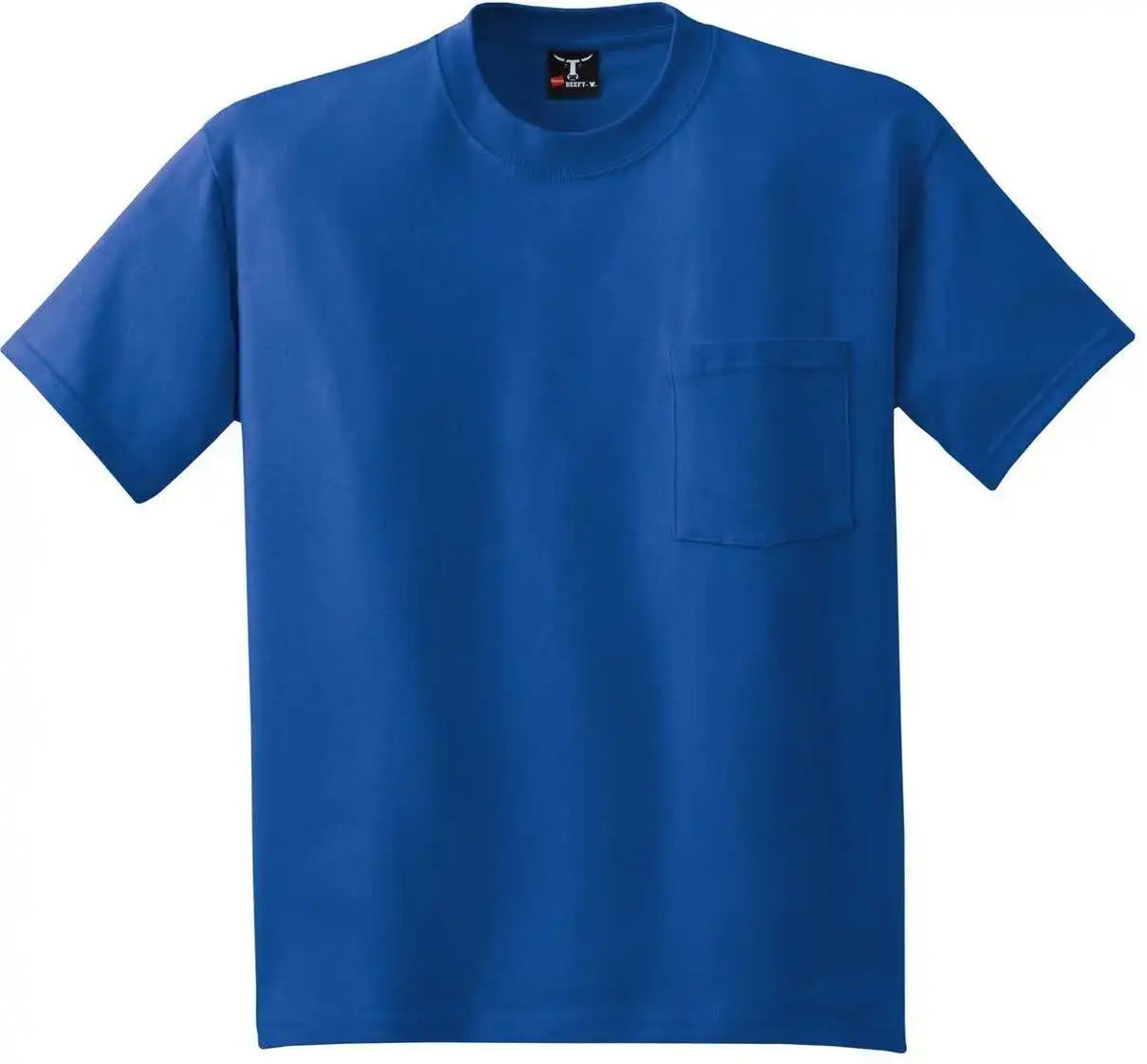 Hanes 5190 Beefy t 100% Cotton Shirt with Pocket Deep Royal