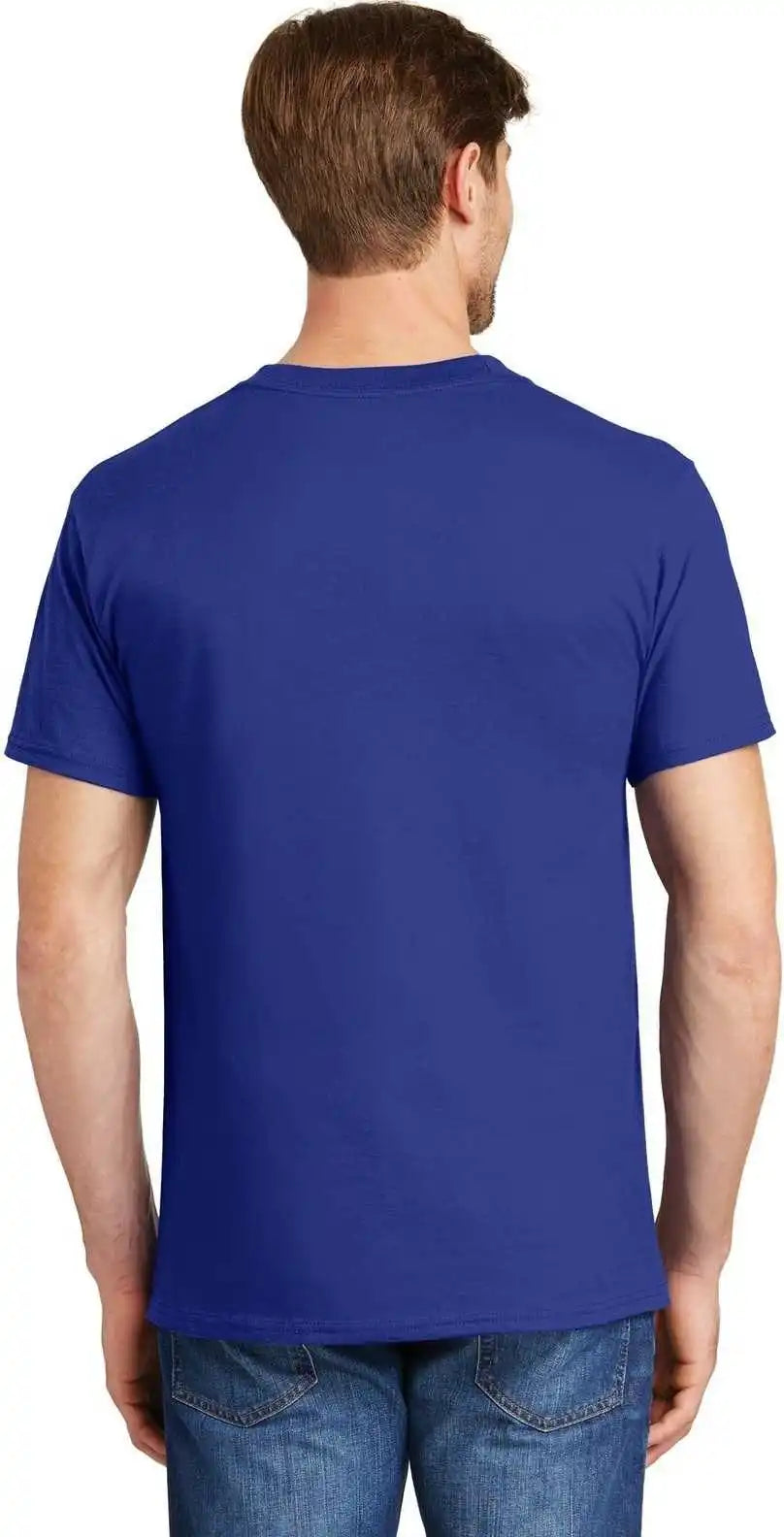 Hanes 5190 Beefy-t 100% Cotton T-shirt with Pocket - Deep Royal