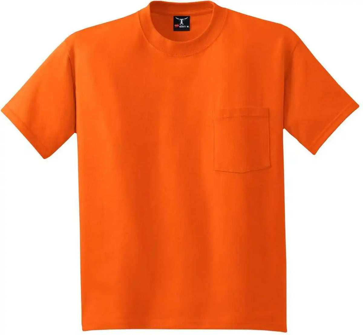 Hanes 5190 Beefy t 100% Cotton Shirt with Pocket Orange
