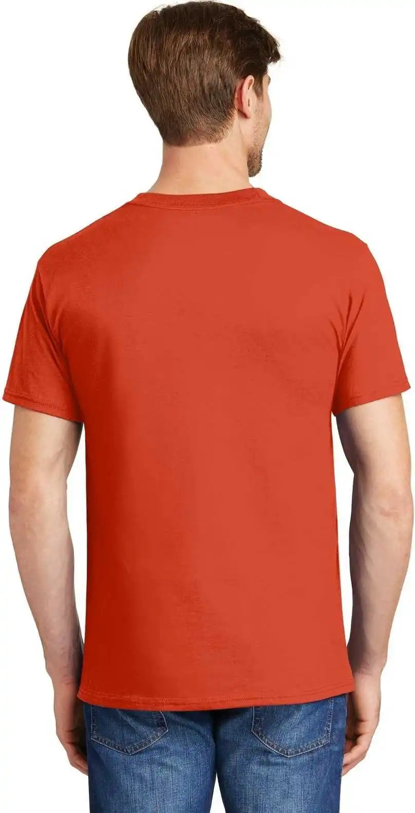 Hanes 5190 Beefy t 100% Cotton Shirt with Pocket Orange