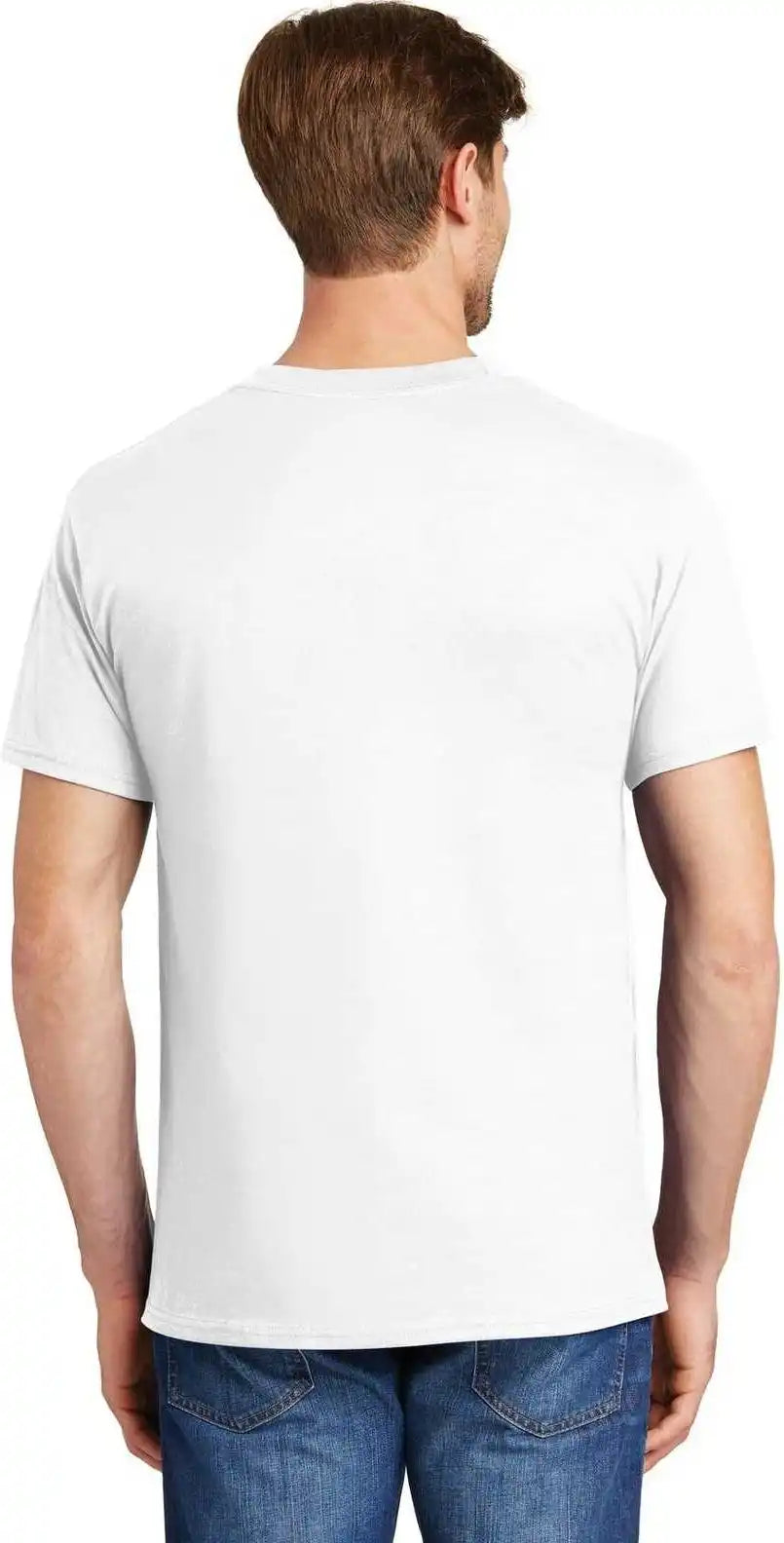 Hanes 5190 Beefy t 100% Cotton Shirt with Pocket White