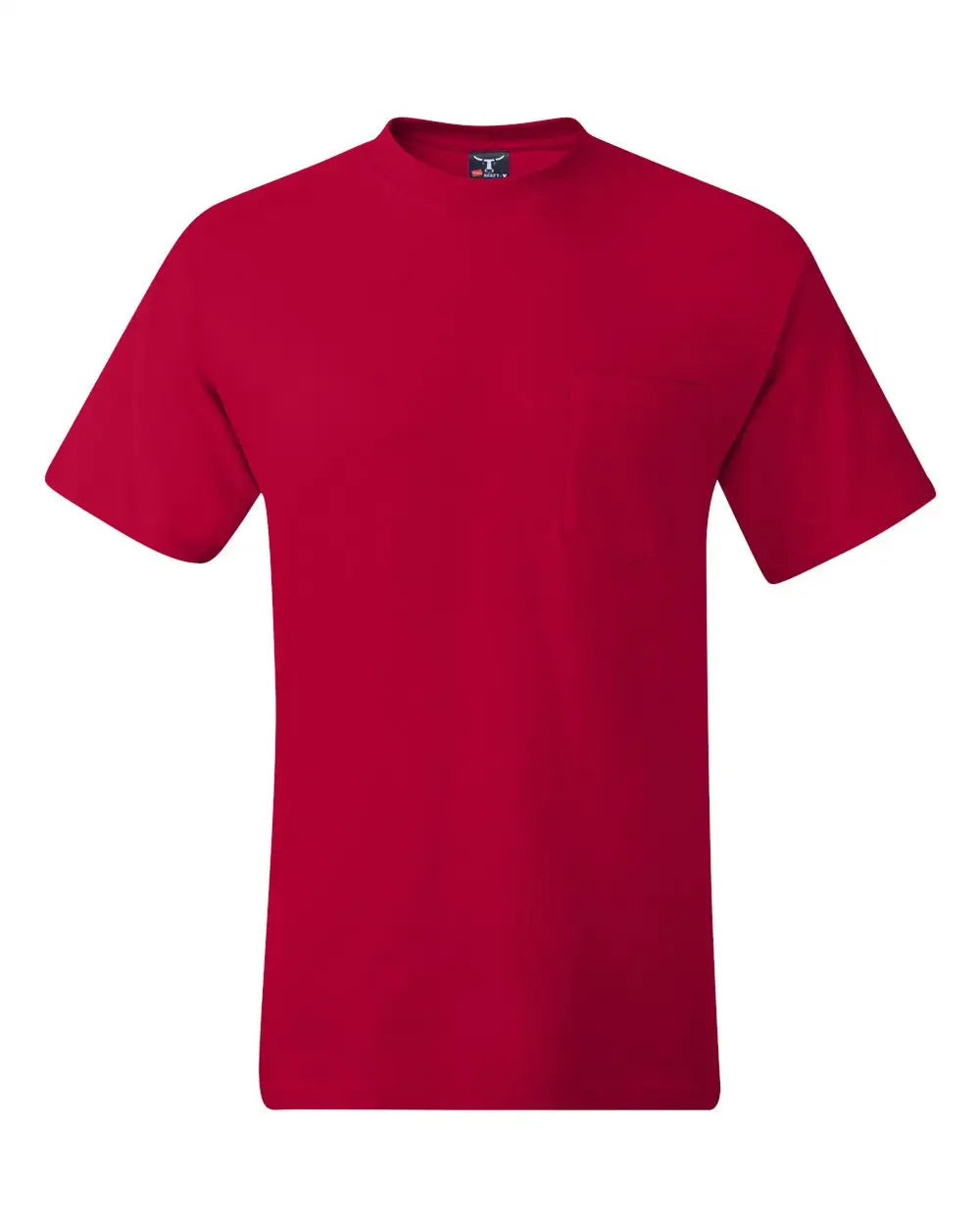 Hanes 5190 Beefy-t® Pocket T-shirt - Deep Red