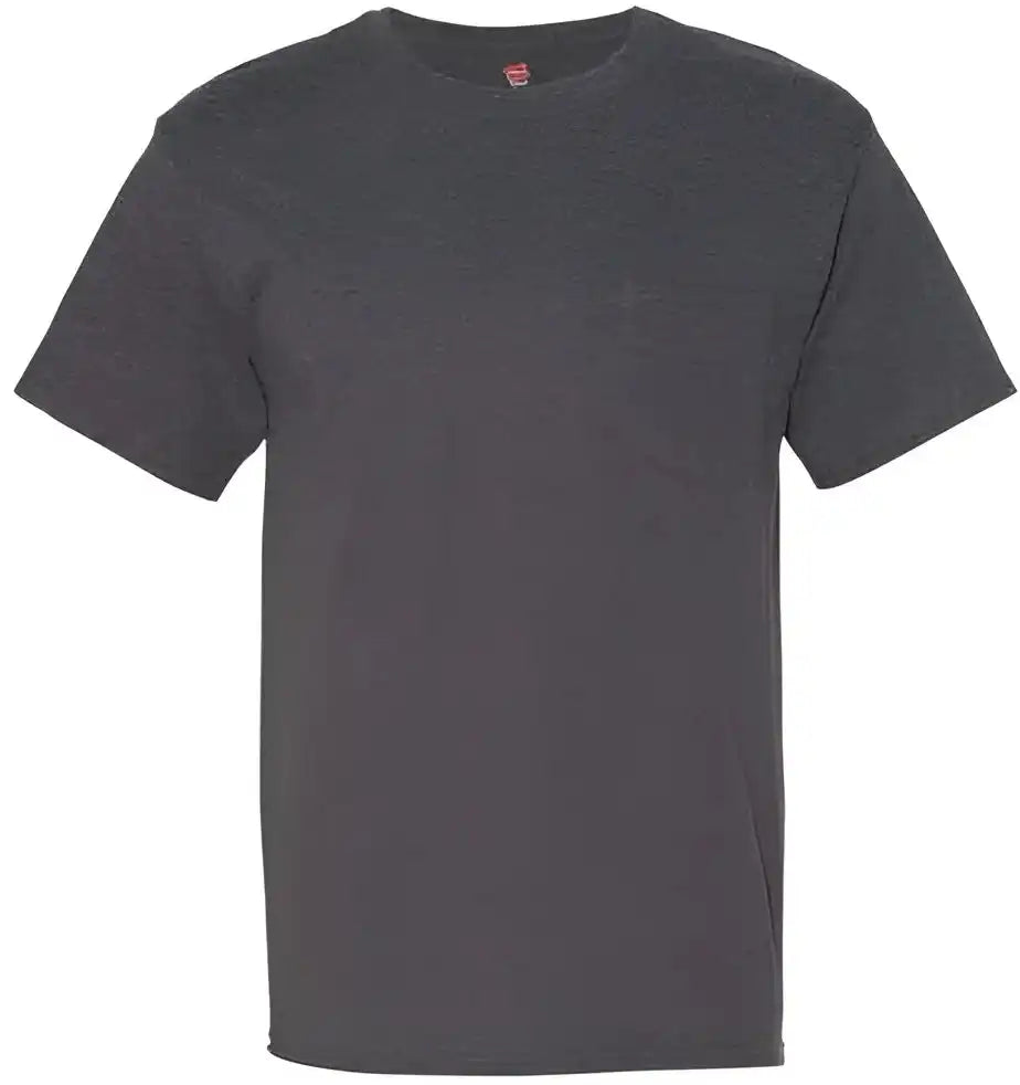 Hanes 5190 Beefy t Short Sleeve Pocket Shirt Charcoal Heather