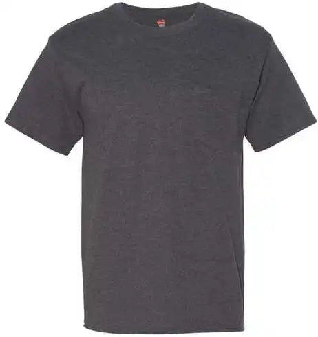Hanes 5190 Beefy t Short Sleeve Pocket Shirt Charcoal Heather