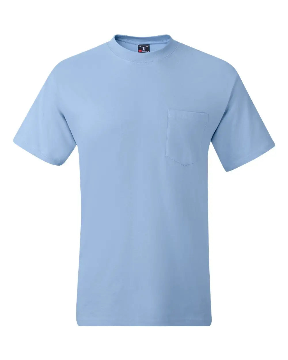 Hanes 5190 Beefy-tâ Pocket T-shirt - Light Blue