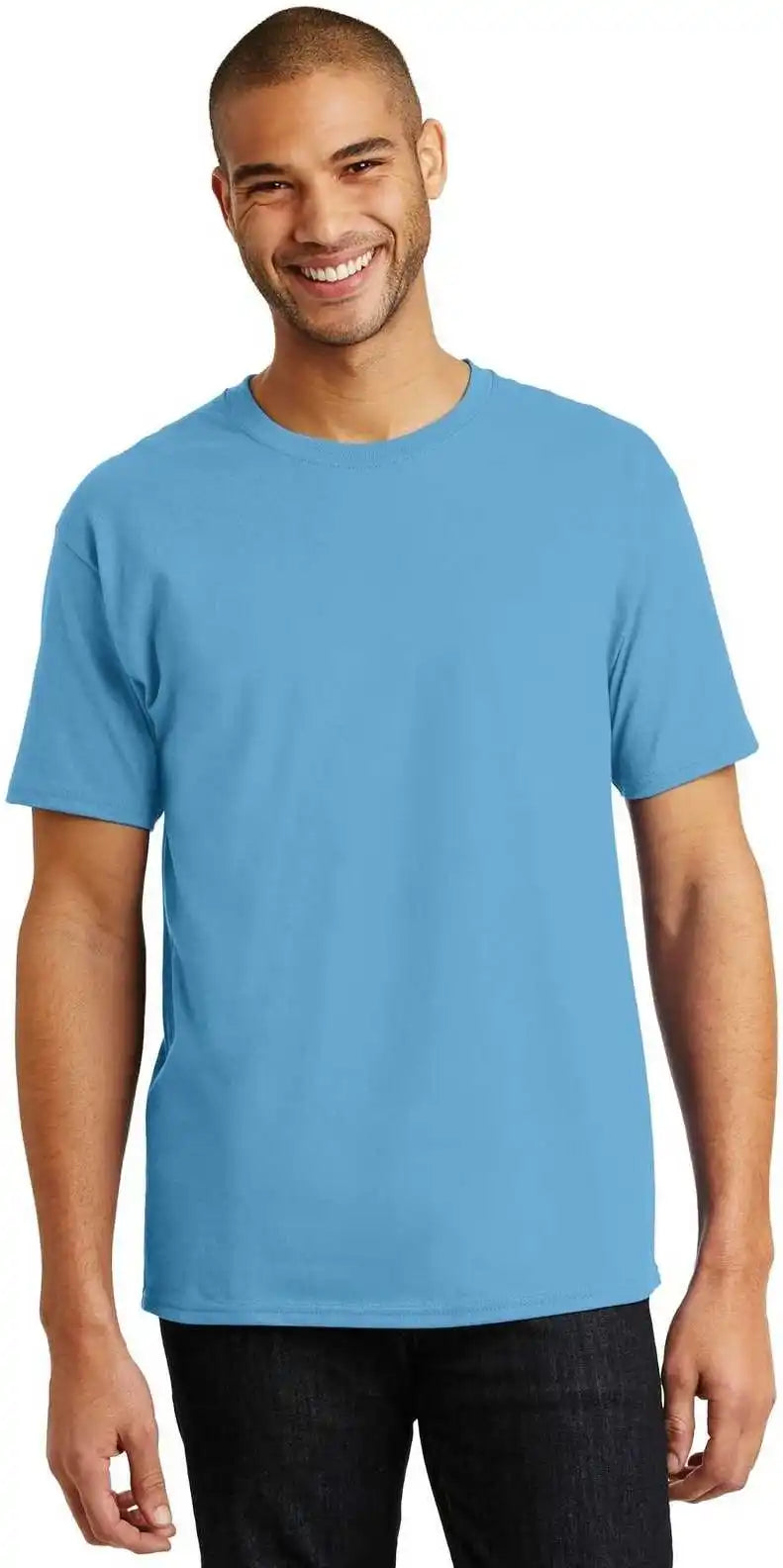 Hanes 5250 Tagless 100% Cotton T-shirt - Aquatic Blue